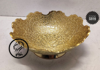 پیاله طلایی لب قلعه طرح طاووس 5 اینچ بصورت تکی N